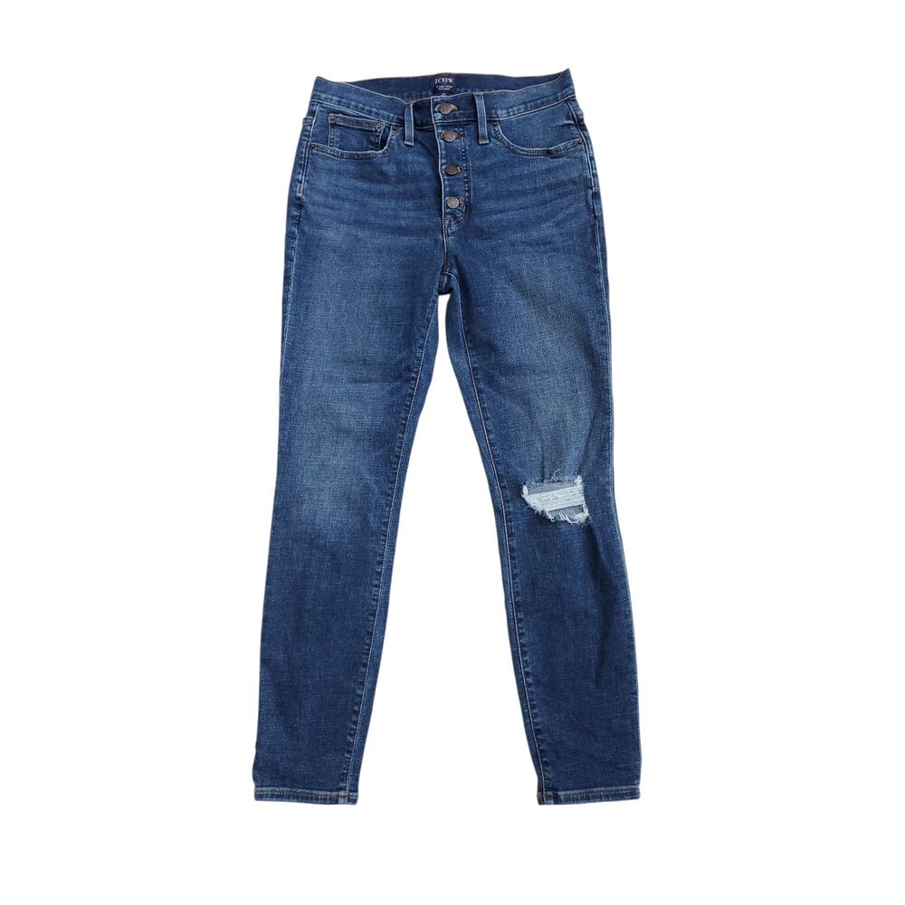 J. Crew 9" Mid-Rise Skinny Jean in Signature Stretch Button Fly MD883 Size 28
